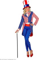 Widmann - Landen Thema Kostuum - Miss Stars En Stripes USA Slipjas Vrouw - Blauw, Rood - Large - Carnavalskleding - Verkleedkleding