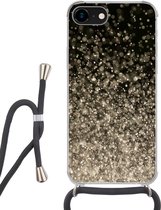 Hoesje met koord Geschikt voor iPhone SE 2020 - Glitters - Abstract - Design - Siliconen - Crossbody - Backcover met Koord - Telefoonhoesje met koord - Hoesje met touw