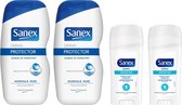 Sanex SET - 2 x 500 ml Dermo Protector Douchegel + Deo Stick 2 x 65 ml