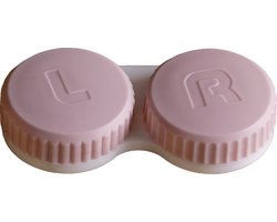 Lensbakjes - 2 stuks - Roze doppen - Compact - Antibacterieel - Roze - L/R Inscriptie - Lenzenhouders - Lenzendoosjes