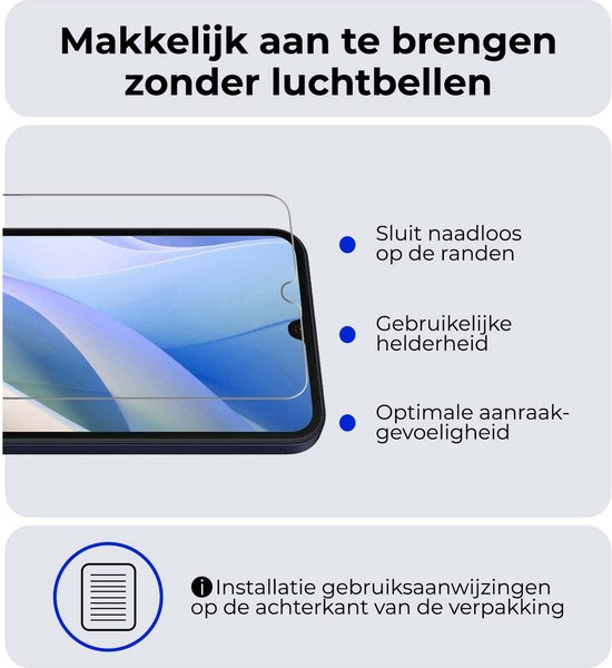 Protecteur d'écran adapté pour Samsung A15 Protecteur d'écran en Tempered Glass trempé - Protecteur d'écran adapté pour Samsung Galaxy A15 Protecteur d'écran - 2 PACK