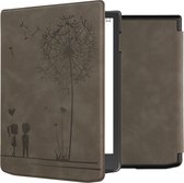 kwmobile e reader hoes geschikt voor Pocketbook InkPad 4 - Case van kunstleerleer - Paardenbloemen Liefde design - In grijs