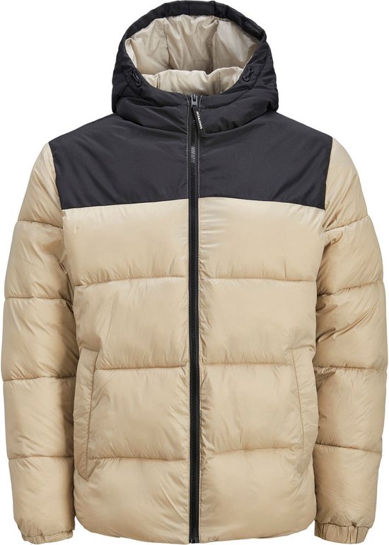 Jack & Jones - Heren Jas winter Toby Puffer Hood - Beige - Maat L