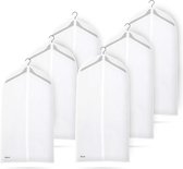 Kledingzak Transparant [6x 100x60cm] - Hoogwaardige kledinghoes rek zak voor pak, jasje, jurk - Ademende kledingzak voor reizen en opbergen - Kleding beschermer - Clothes Cover