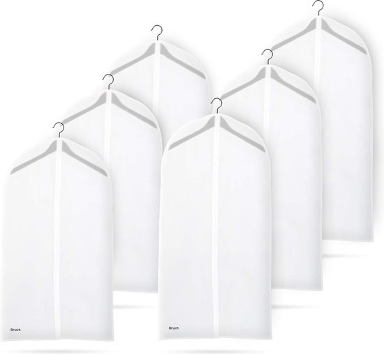 Kledingzak Transparant [6x 100x60cm] - Hoogwaardige kledinghoes rek zak voor pak, jasje, jurk - Ademende kledingzak voor reizen en opbergen - Kleding beschermer - Clothes Cover
