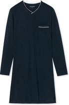 SCHIESSER Fine Interlock nachthemd - heren nachthemd lange mouwen interlock donkerblauw - Maat: M