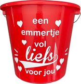 Cadeau Emmer-Een Emmertje vol Liefs voor jou-5 Liter-Rood-Cadeau-Geschenk-Gift-Kado-Verjaardag-Valentijn-Zomaar