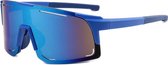 Sport Zonnebril 2024 - Fietsbril - Sportbril - Skibril - Blauw - Blauw Spiegel