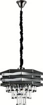 LuxiLamps - Kristallen Kroonluchter - Crystal Chandelier - Zwart - Hanglamp - Woonkamerlamp - Moderne lamp - Plafonniere