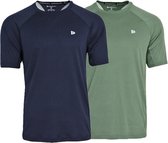Donnay - 2-Pack Sport T-shirt André - Multi sportshirt - Sportshirt - Navy/Jungle green - Maat L