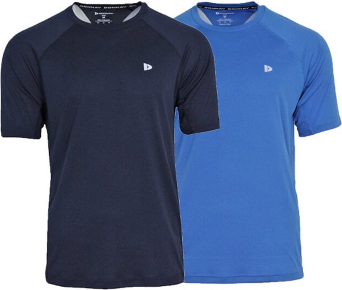2-Pack Donnay - Sport T-shirt (André) - Multi Sportshirt - Heren - Navy/True blue (536) - maat 3XL