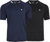 Donnay - 2-Pack Sport T-shirt André - Multi sportshirt - Sportshirt - Navy/Black - Maat S