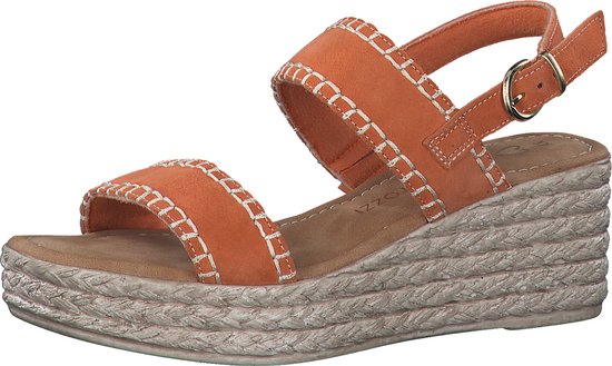 MARCO TOZZI premio Leather, Soft Lining and Feel Me Softstep Insole Dames Sandalen - MANGO - Maat 39
