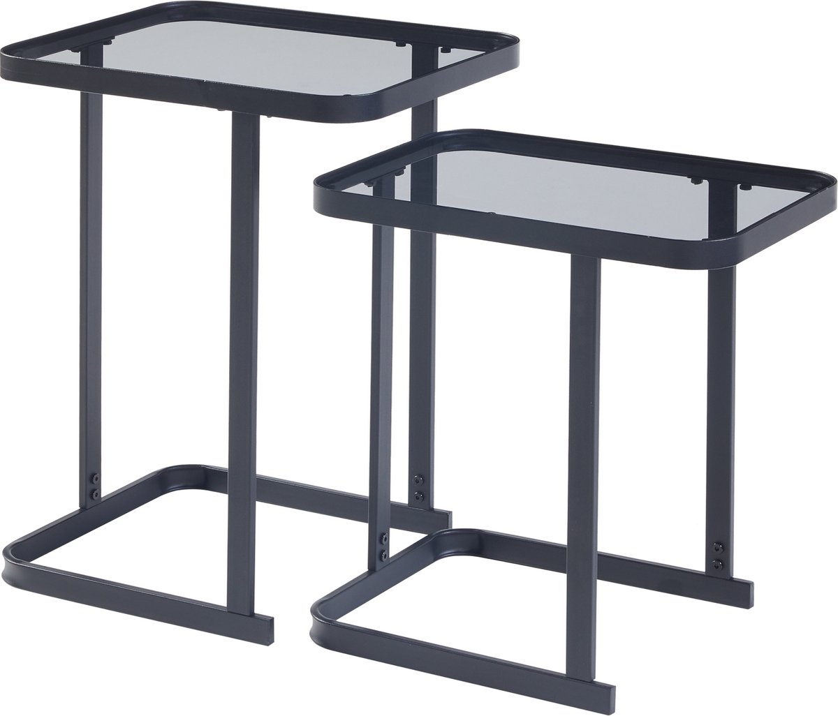 en.casa Bijzettafel set van 2 Laxå zwart