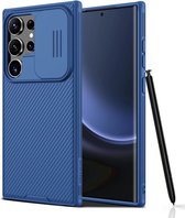 Geschikt voor Nillkin Samsung Galaxy S24 Ultra 5G - Back Cover - CamShield Camera Slider Hoesje - Blauw