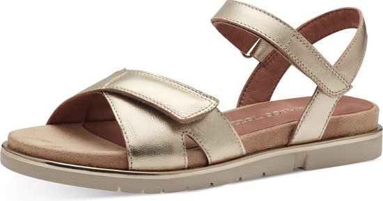 MARCO TOZZI premio , all Leather with Feel Me Softstep Footbed Dames Sandalen - GOLD - Maat 40