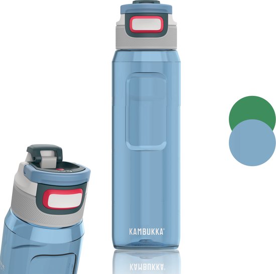 Kambukka Elton drinkfles 1L - Niagara Blue met 3-in-1 lid en makkelijke reiniging