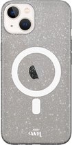 xoxo Wildhearts magnetisch telefoonhoesje - Geschikt voor iPhone 15 - Sparkle Away Black - Hoesje met glitter - Shockproof case - Zwart - magnetisch hoesje