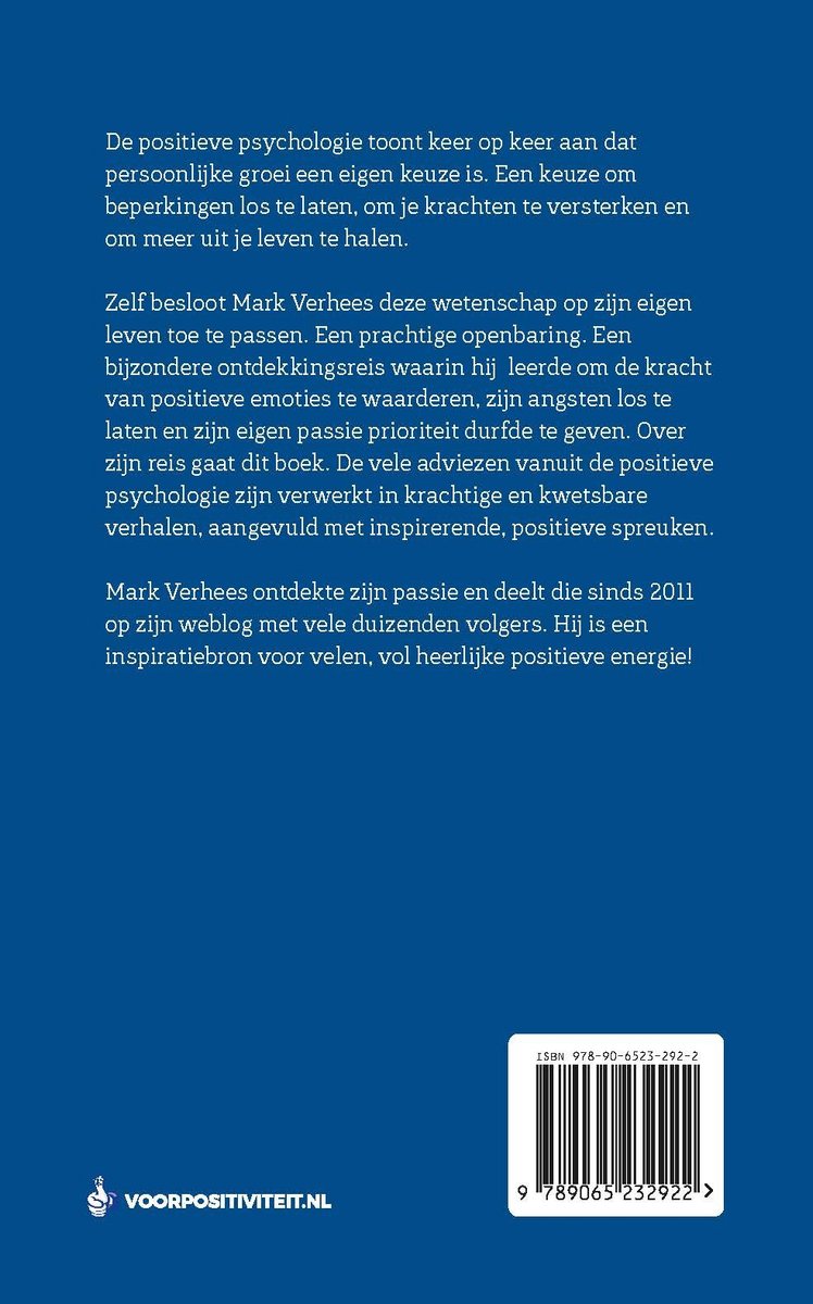 Boek met de titel 'Voor positiviteit' en een qr-code.