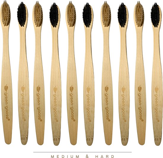 10 stuks! Bamboo tandenborstel - ECO Tandenborstel Bamboe - Natuurvriendelijk -10X Bamboe tandenborstel (zacht) |Natural Bamboo | Gratis verzending | Bamboo tandenborstel | 100% BPA-vrij | natuurlijk afbreekbaar | Zwart