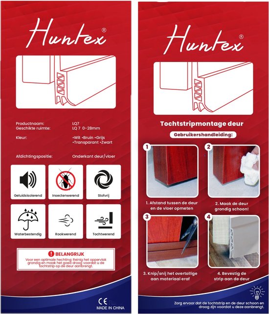 Huntex auto-adhésive pour Portes - Marron - 100 x 5 CM - Bouchon anti-froid  - Bande