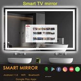 New Modern high quality luxury smart led mirror with touch screen tv 150x70cm