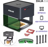 DAJA - Graveermachine - Laser Cutter - Bluetooth/USB - Smart App - Draagbaar - Multifunctioneel Gebruik - 80x80mm - Uitsnijder - 3W Laser