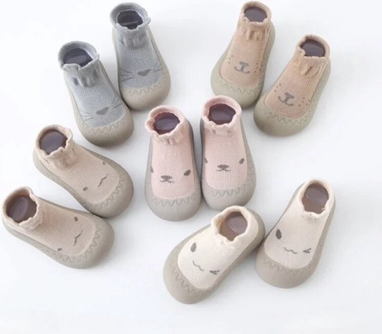 Chaussons bébé antidérapants - Chaussons chaussettes - Premières chaussures de marche Bébé- Chausson - Cutie marron taille 23