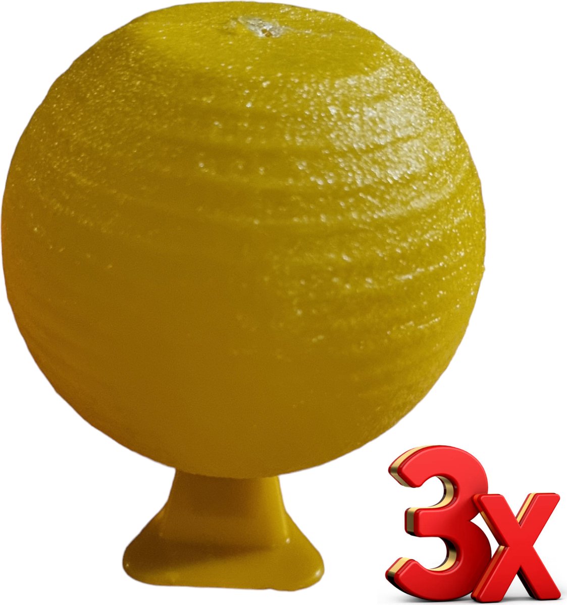 Fruitvlieg Vanger Bol - Insectenval voor Fruitvliegjes – 9,5 cm - 3 stuks - Inclusief Standaard