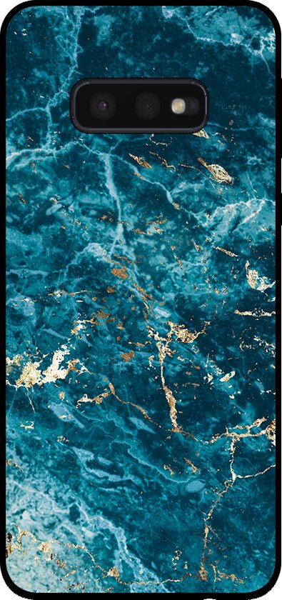 Smartphonica Telefoonhoesje voor Samsung Galaxy S10E met marmer opdruk - TPU backcover case marble design - Blauw geschikt voor Samsung Galaxy S10E