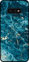 Smartphonica Telefoonhoesje voor Samsung Galaxy S10E met marmer opdruk - TPU backcover case marble design - Blauw / Back Cover geschikt voor Samsung Galaxy S10E