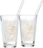 Latte Macchiato glazenset koffie, 4-delig, helder