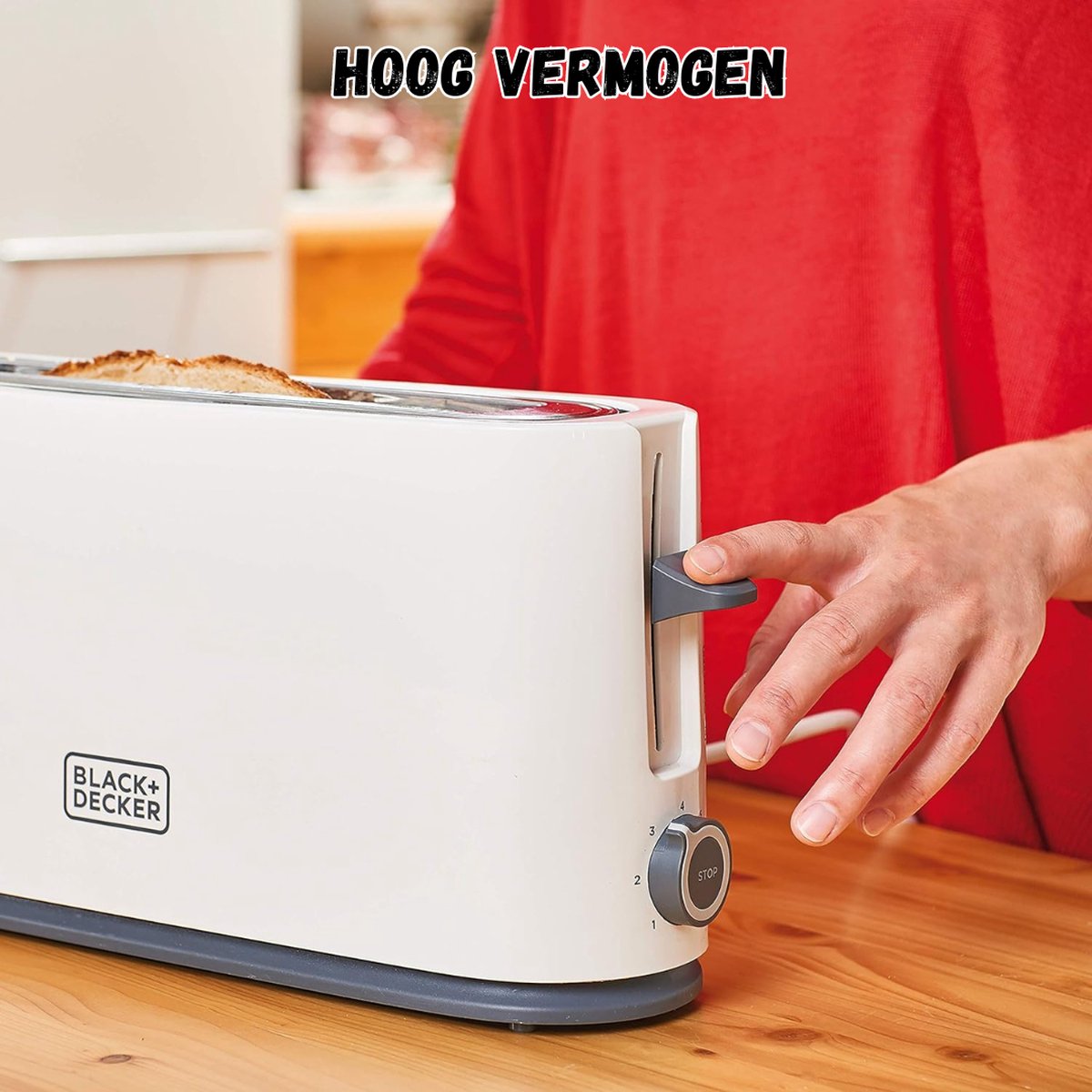 Broodrooster - Stijlvolle Broodrooster met Extra Lange Sleuf, 7 Bruiningsniveaus & Handige Stopfunctie - 1000W Kracht in Verleidelijk Wit Design