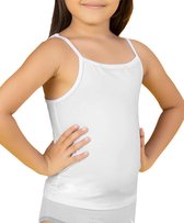 HL-tricot meisjes hemd spaghetti bandjes - 164 - Wit