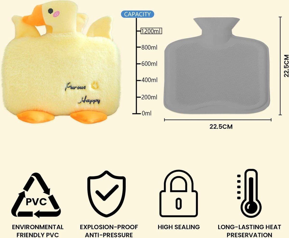 thumbnail: Dalmatische Warmwaterkruik Voor Honden, Met Pluizige Hoes, 2 L