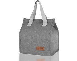 Rainbecom - Koeltassen - Lunchtas – 22.5x25.5x13 cm – 6 Liter - Grijs - Isolatie - 300D Kationisch Polyester – Klittenbandsluiting - Handvat Riem - Koeltas - Lunch Bag - Geïsoleerde Koeltas - Picknicktas