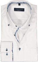 CASA MODA comfort fit overhemd - popeline - wit - Strijkvrij - Boordmaat: 49