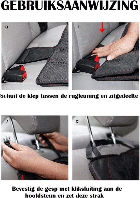 Universele Autostoelbeschermer - Geschikt voor Isofix - Kinderzitje - Met 2 opbergnetjes van Dutraap — afbeelding 4