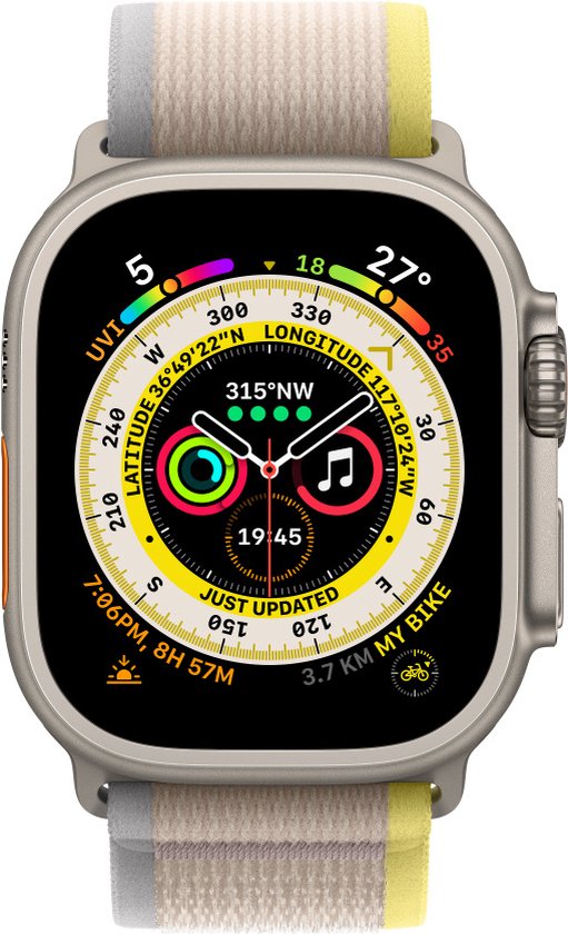 Apple Watch Ultra Trail bandje - 49mm - Geel/Beige - Medium/Large
