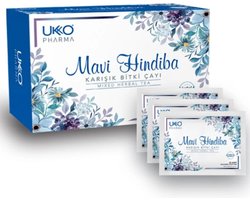 Ukko Pharma - Dr.Feridun Kunak - Mavi Hindiba mixed herbal tea | Blauwe Cichorei gemengde kruidenthee | Afslank & Detox Thee | Groene Thee | Bekend product | Weight Loss Tea | Fit | Halal | 30 sachets |