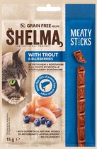 Shelma Premium Kattensnack - Sticks met Forel en Bosbessen - 20 x 3 stuks