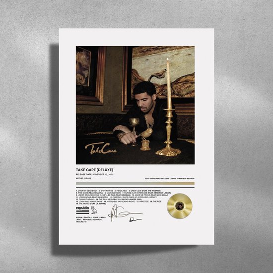 Drake - Metalen Poster 30x40cm - Take Care (Deluxe) - album cover