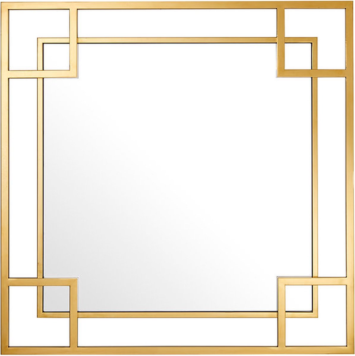 mbc-living - wandspiegel 100x100cm - rvs gouden rand