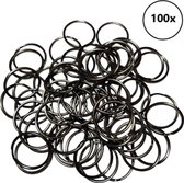 &ERGY Sleutelringen 25 mm zwart (100 stuks) | Sleutelring voor sleutelhanger | Splitringen| Metalen ring hobby | Sleutellabels | 2024