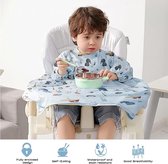 -slabbetje met mouwen Slabbetje voor babysleeves kan aan uw kinderstoel worden bevestigd, slabbetje met mouwen Waterdicht voor jongens, meisjes Peuter-voedingsschort