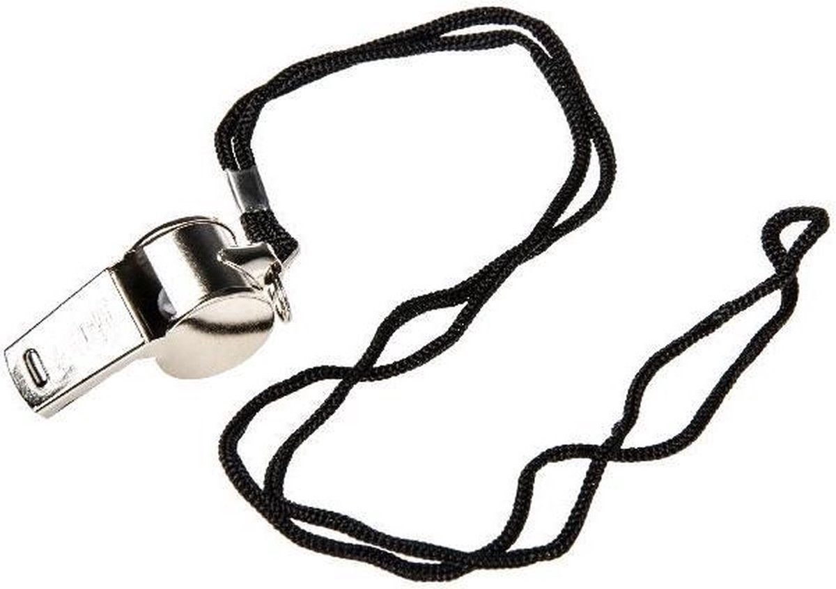 Fluit + Koord Scheidsrechtersfluit - Zilver