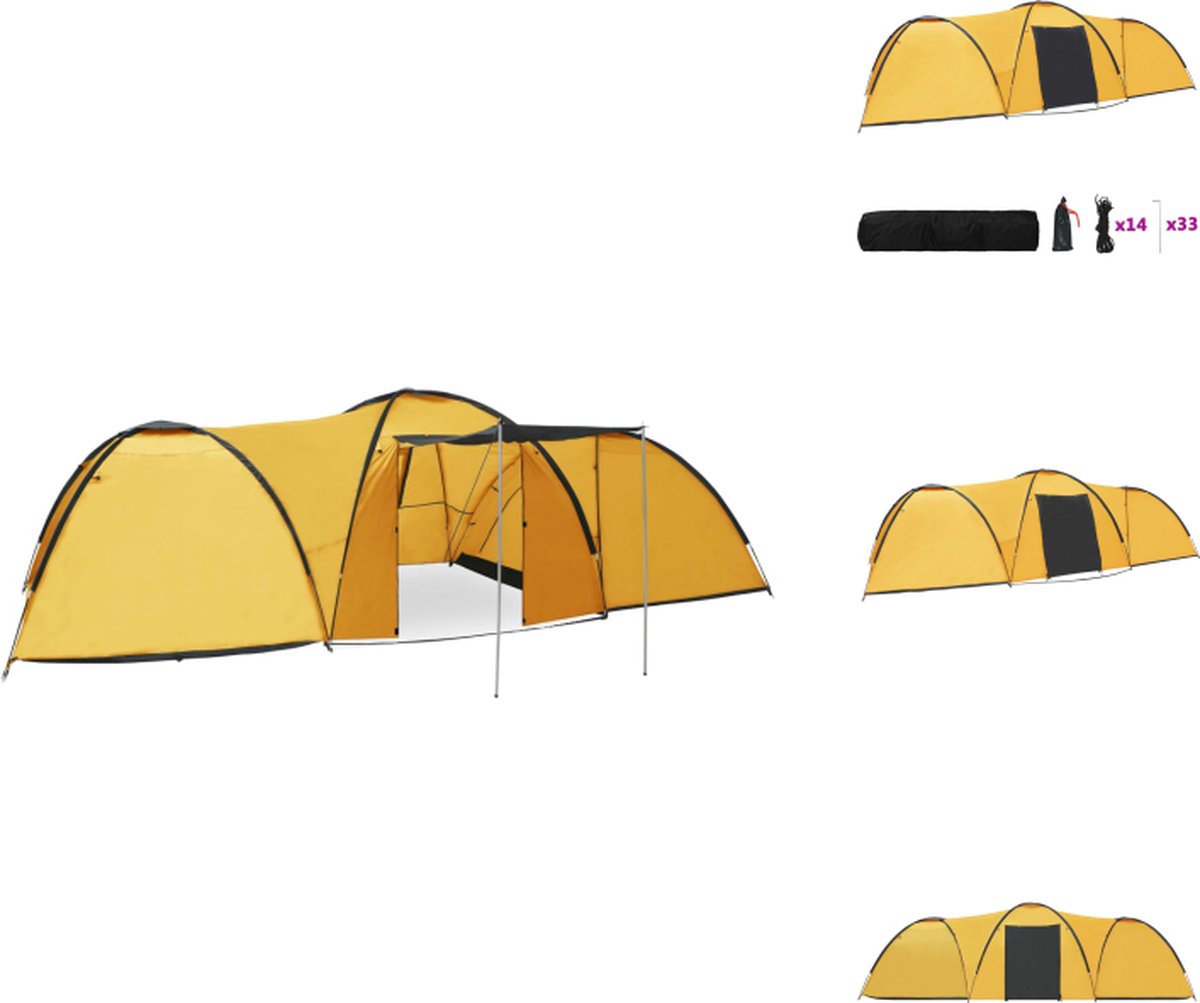 vidaXL Iglotent - 650 x 240 x 190 cm - 8 personen - Ademend polyester - Glasvezel frame - Tent