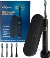 AXIMO Elektrische Tandenborstel - Sonic - USB Oplaadbaar - Vijf Standen - Waterproof - inclusief 4 Opzetborstels - Zwart