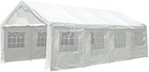 Tente de fête avec parois latérales 4x8m PE 140 gr/ m2 - blanche