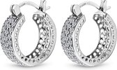 Juwelier Zwartevalk - Zilveren (gerhodineerd) oorbellen met zirkonia 22.193/18mm--